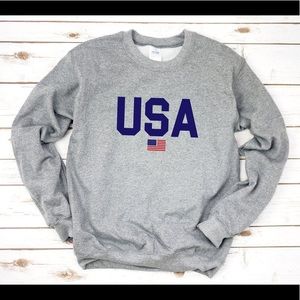 Grey USA Crewneck Sweater